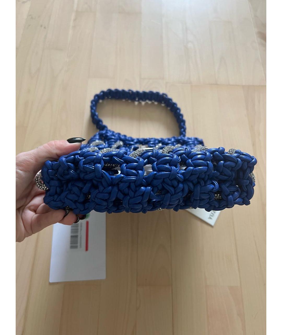 YUZEFI Синяя сумка тоут из искусственной кожи, фото 7