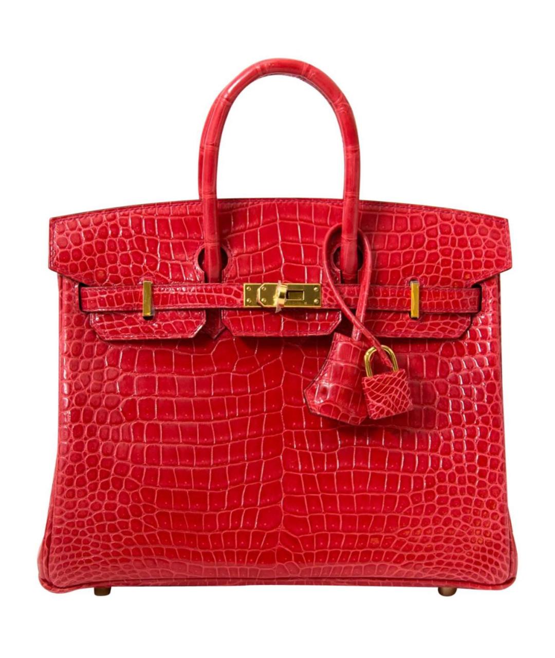HERMES PRE-OWNED Красная сумка с короткими ручками из экзотической кожи, фото 3
