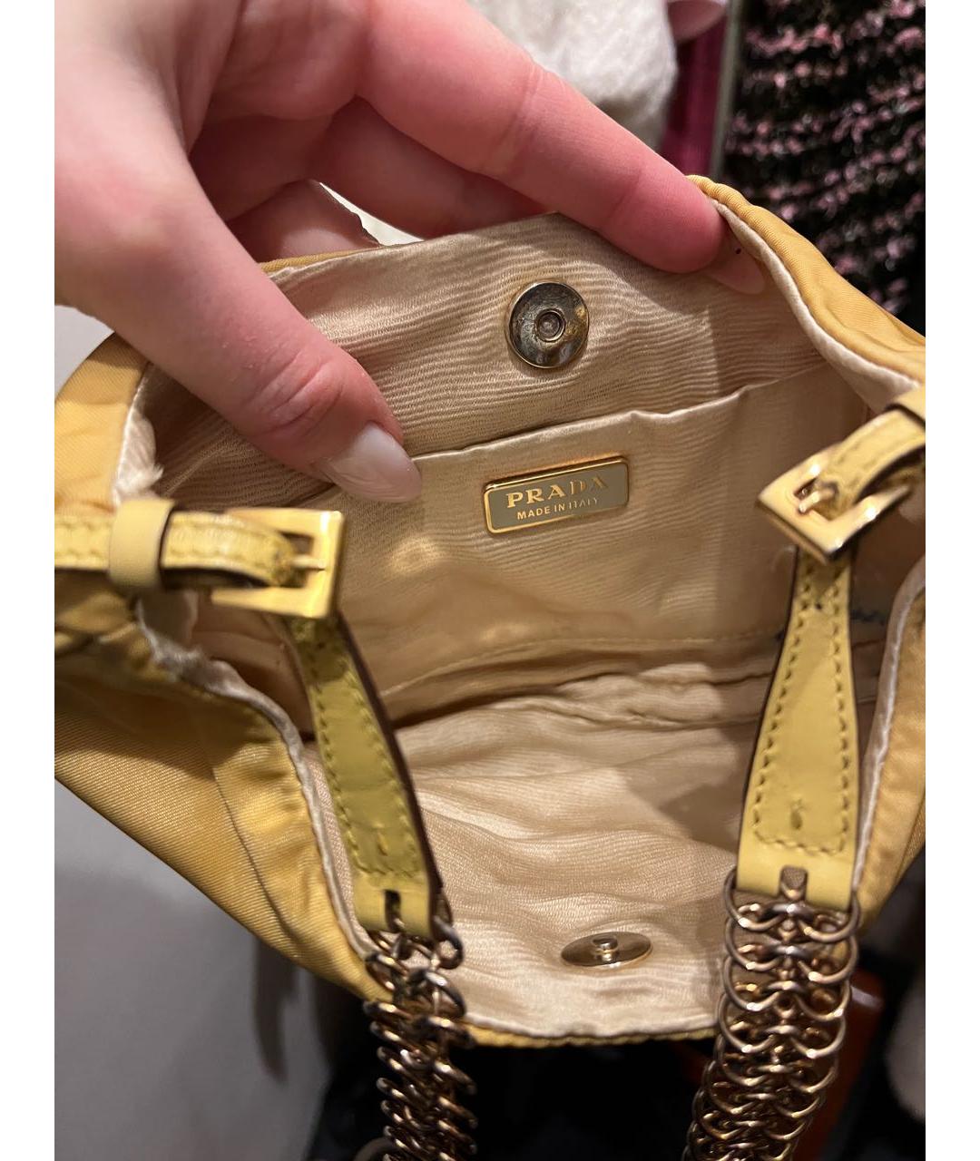 PRADA Желтая сумка через плечо, фото 5