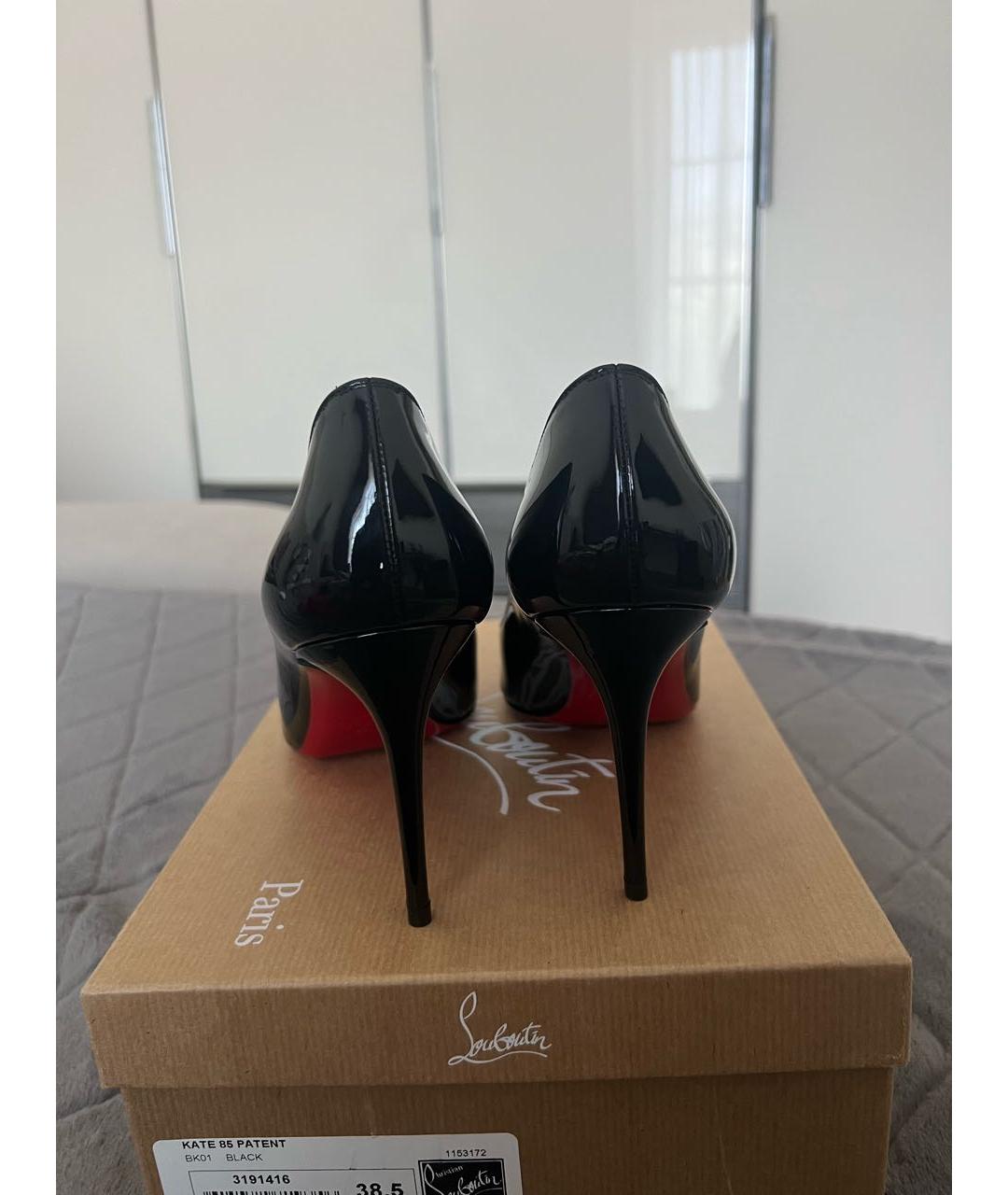 CHRISTIAN LOUBOUTIN Черные кожаные туфли, фото 4