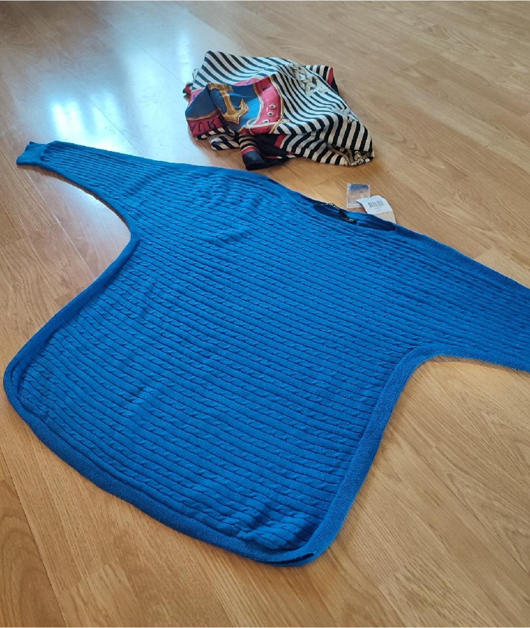 RALPH LAUREN Синий шелковый джемпер / свитер, фото 8