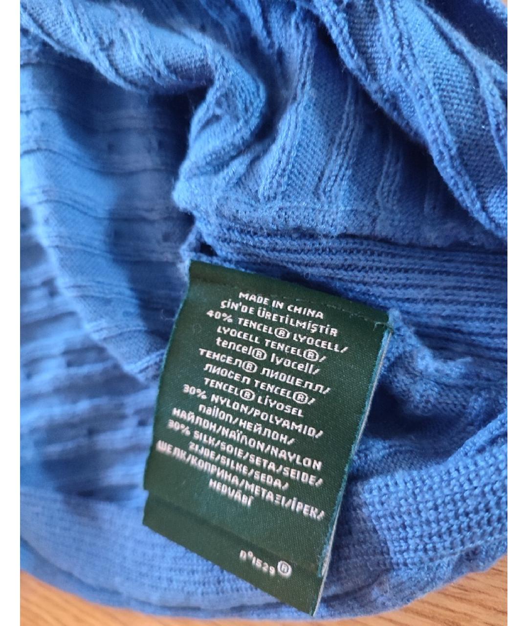 RALPH LAUREN Синий шелковый джемпер / свитер, фото 5