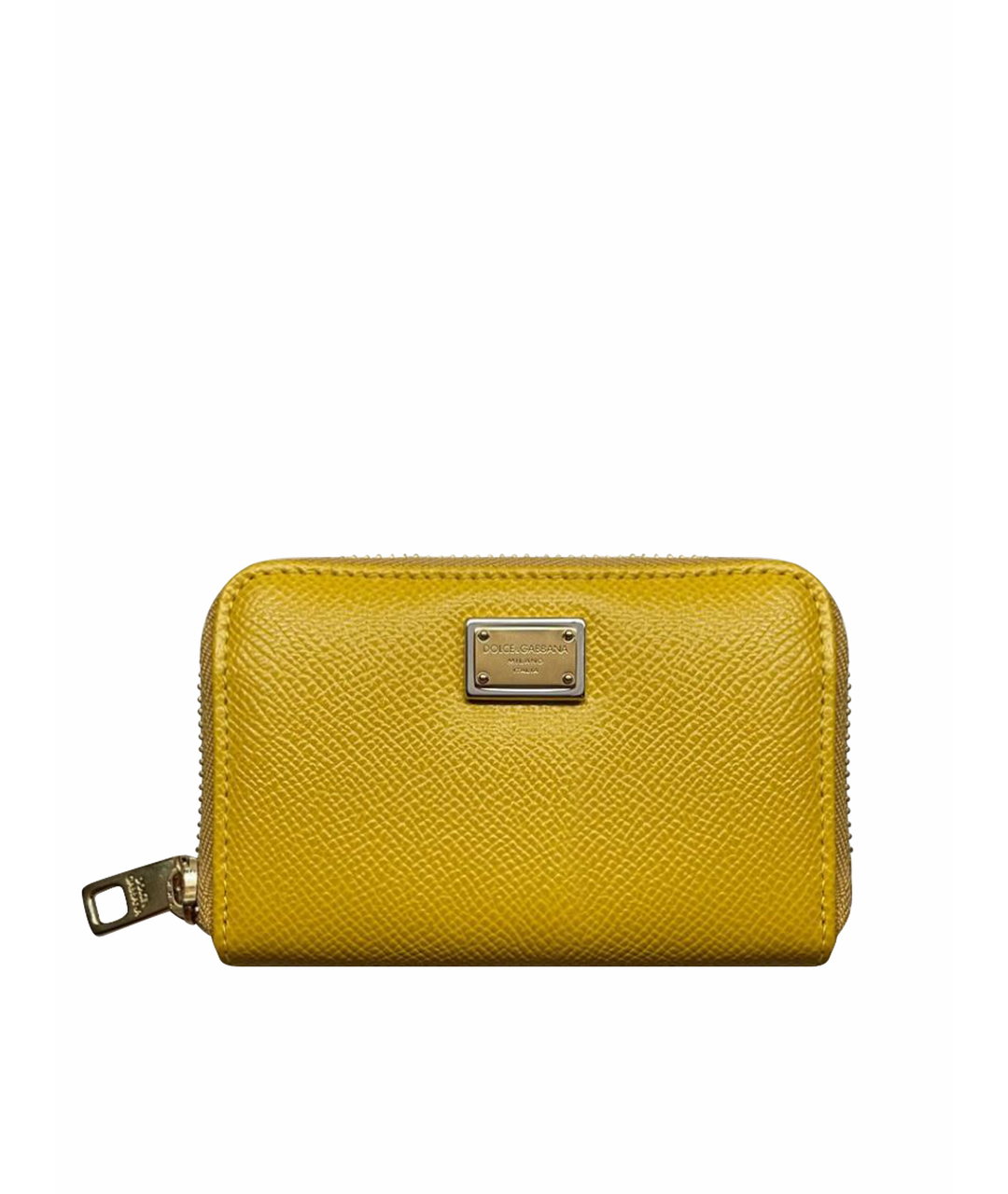 DOLCE&GABBANA Желтый кожаный кошелек, фото 1