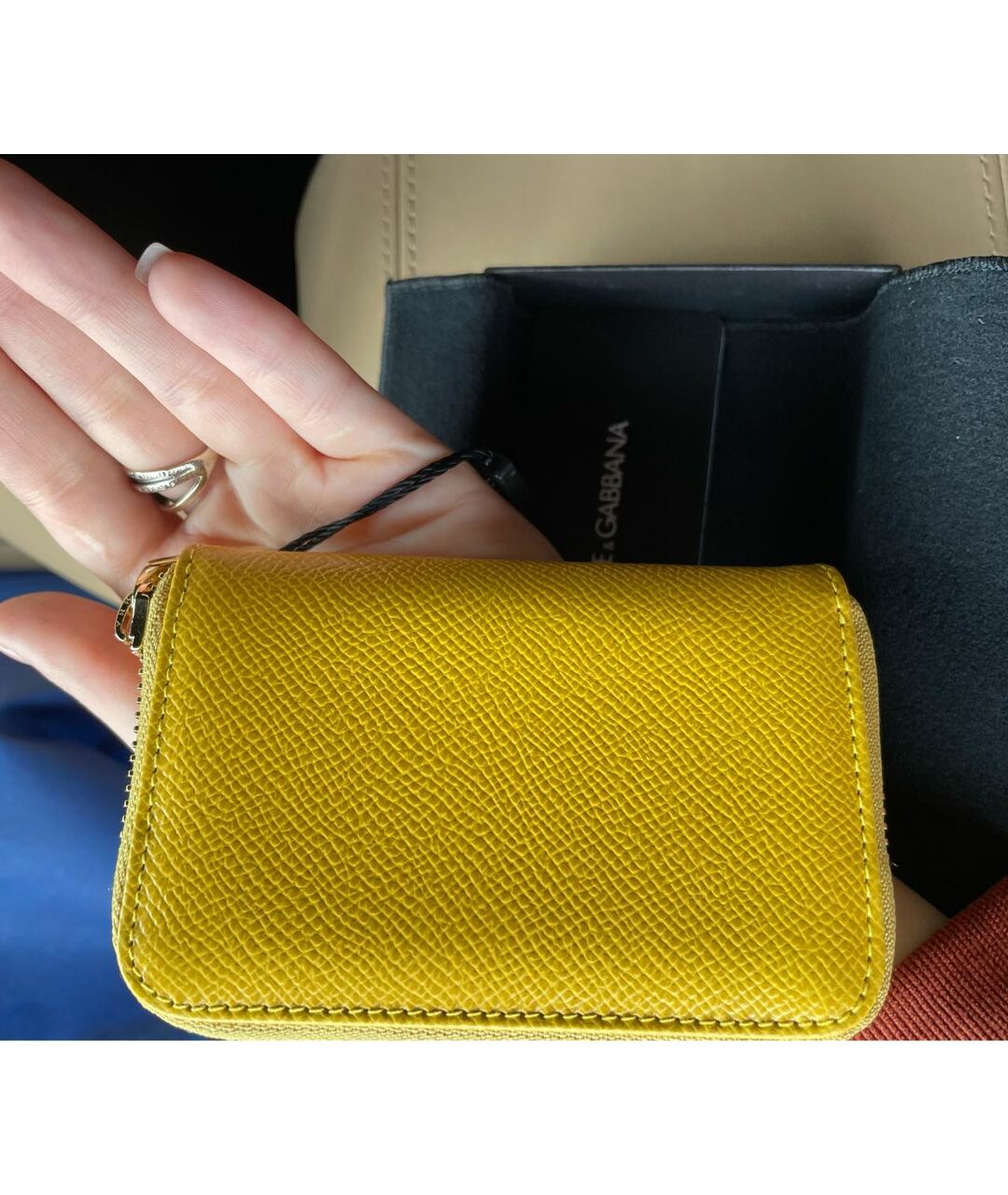 DOLCE&GABBANA Желтый кожаный кошелек, фото 5