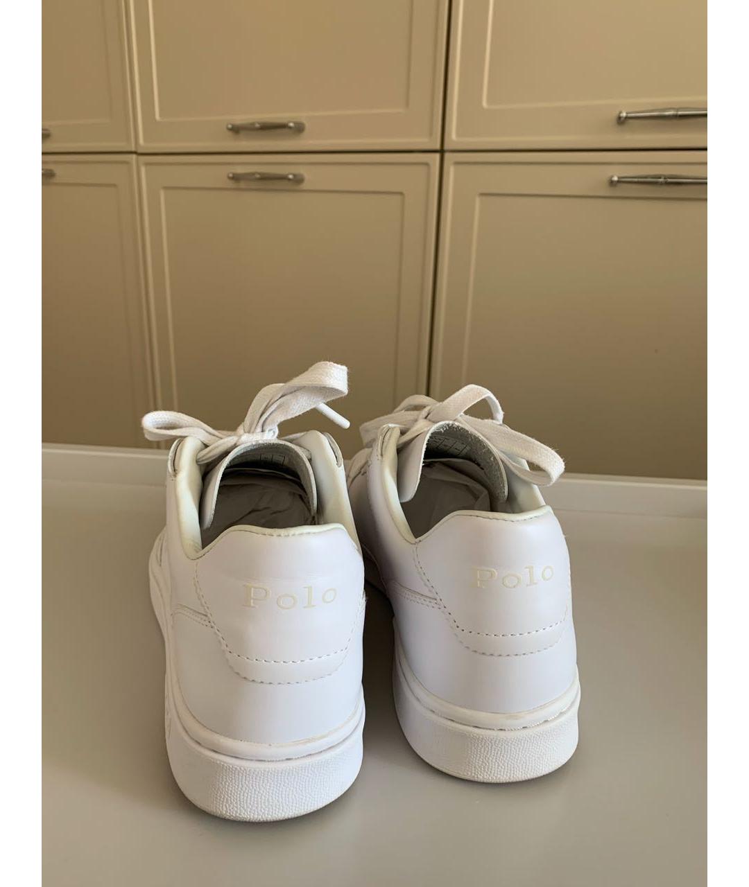 POLO RALPH LAUREN Белые кожаные кроссовки, фото 5