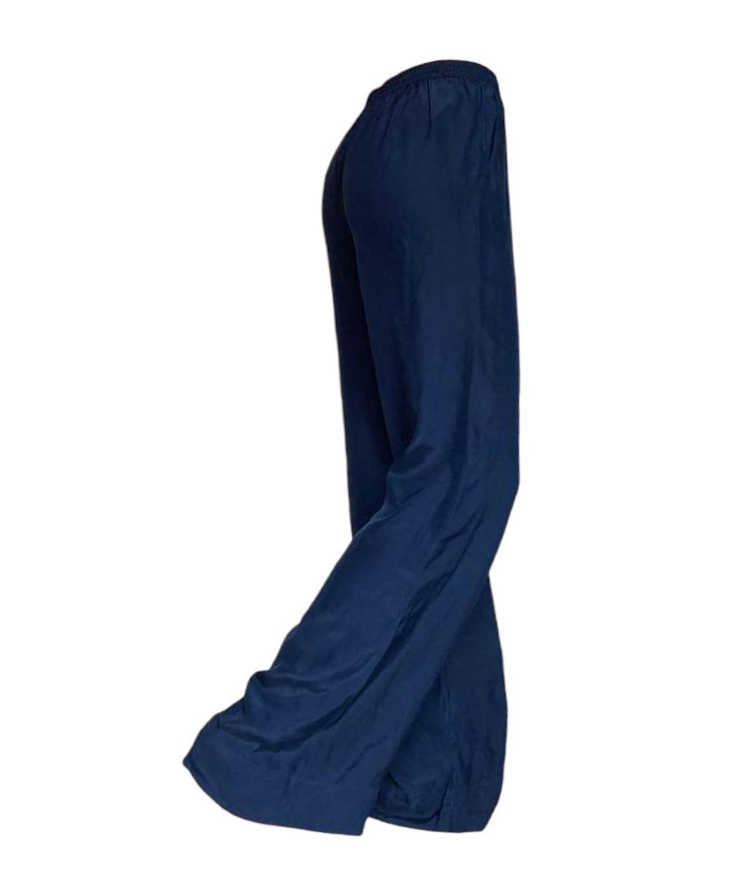 P.A.R.O.S.H. Темно-синие шелковые брюки широкие, фото 2