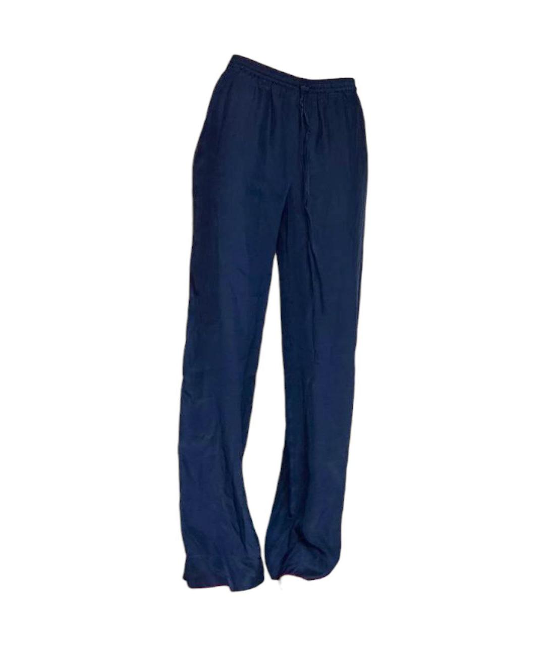 P.A.R.O.S.H. Темно-синие шелковые брюки широкие, фото 3