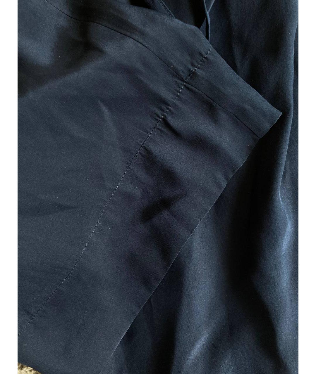 P.A.R.O.S.H. Темно-синие шелковые брюки широкие, фото 5