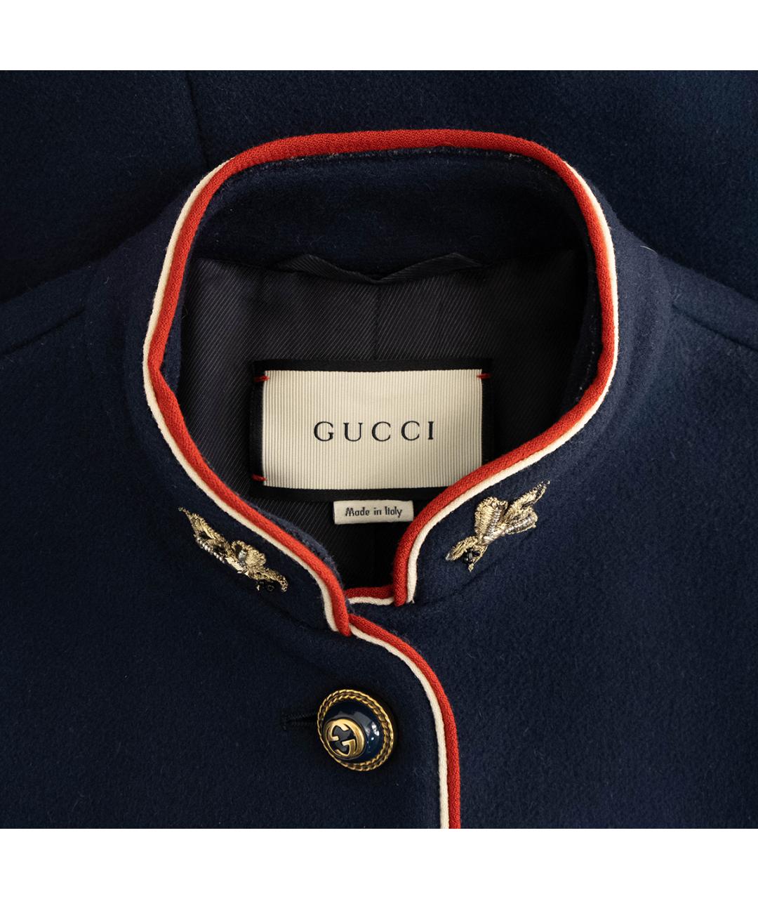 GUCCI Темно-синее шерстяное пальто, фото 3