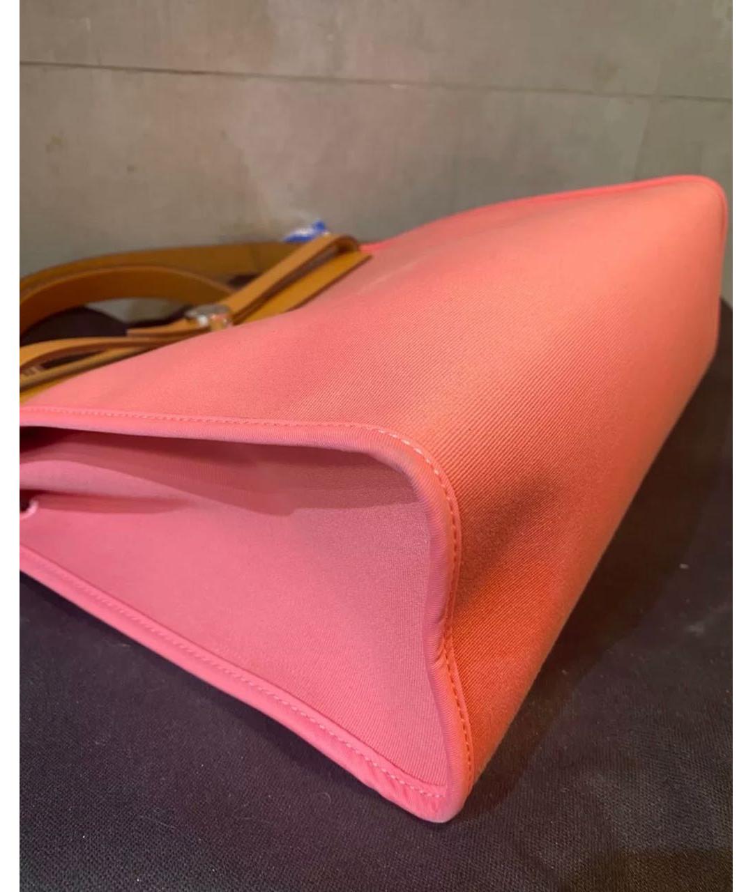 HERMES PRE-OWNED Розовая тканевая сумка с короткими ручками, фото 5