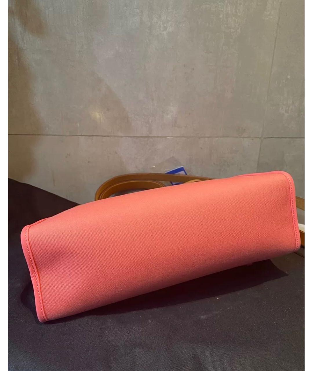 HERMES PRE-OWNED Розовая тканевая сумка с короткими ручками, фото 4