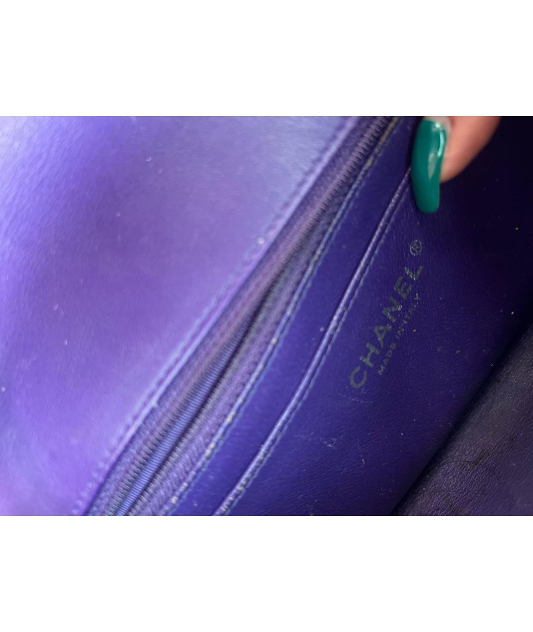 CHANEL PRE-OWNED Фиолетовая сумка через плечо из лакированной кожи, фото 4