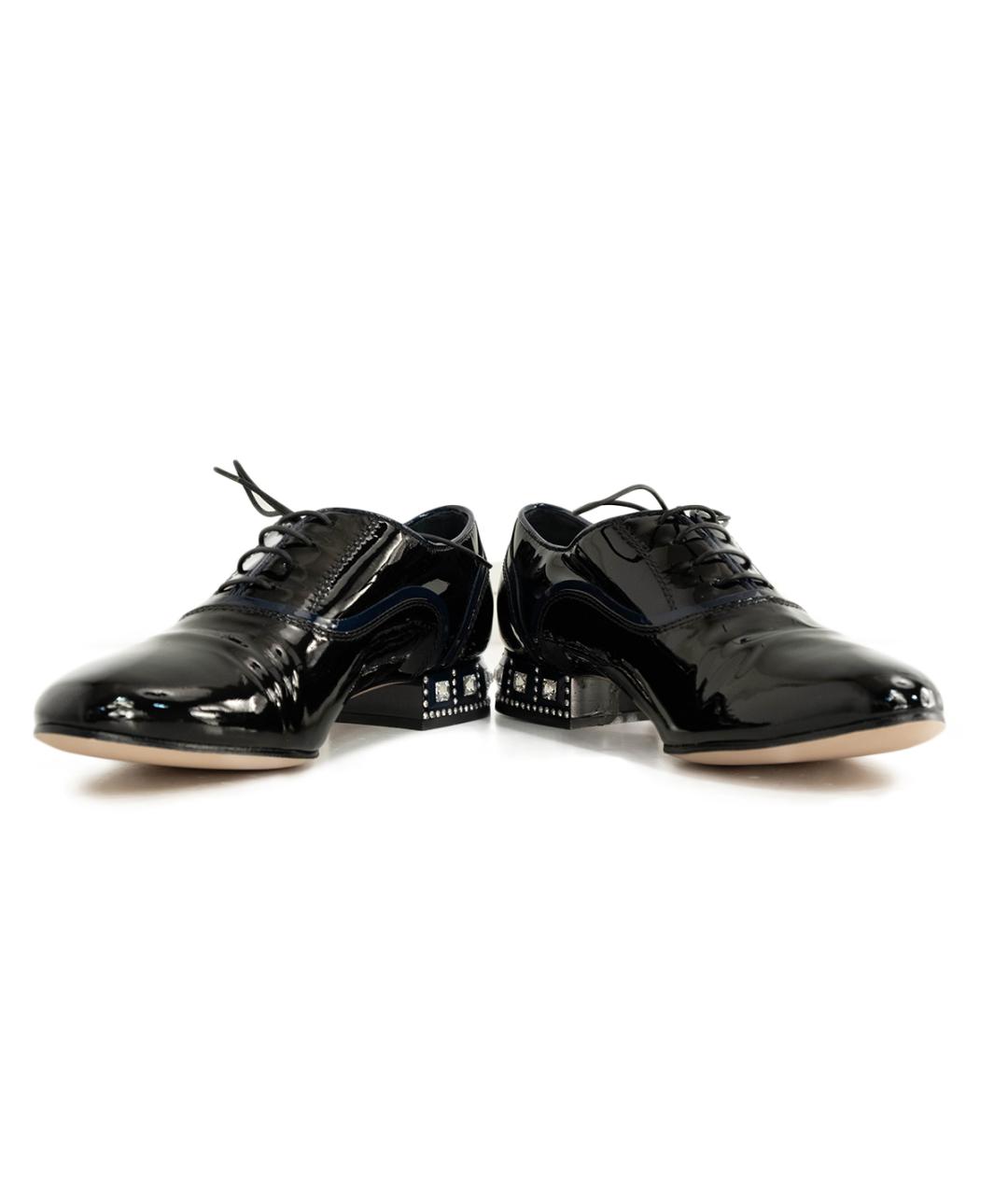 MIU MIU Черные ботинки из лакированной кожи, фото 4