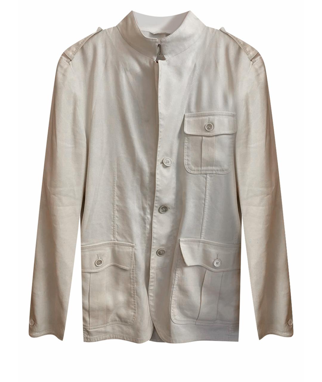BRIONI Белый хлопковый пиджак, фото 1