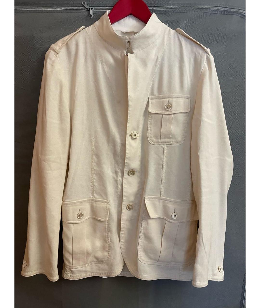 BRIONI Белый хлопковый пиджак, фото 5