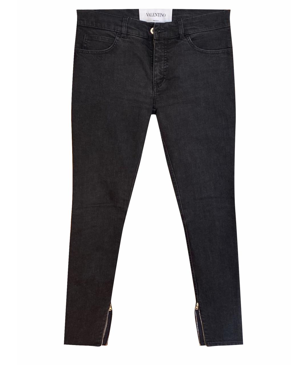 VALENTINO Черные хлопковые джинсы слим, фото 1