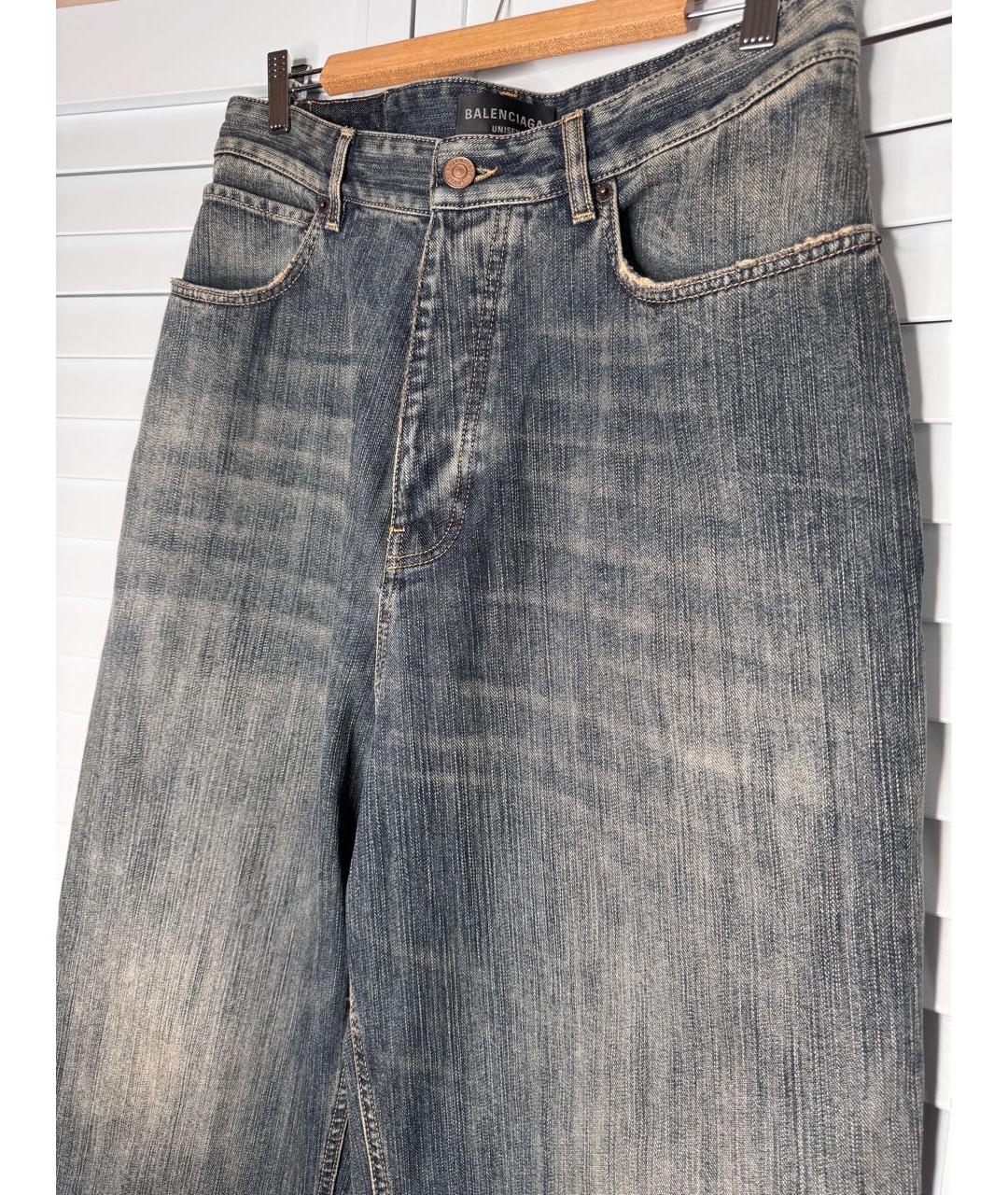 BALENCIAGA Антрацитовые хлопковые прямые джинсы, фото 3