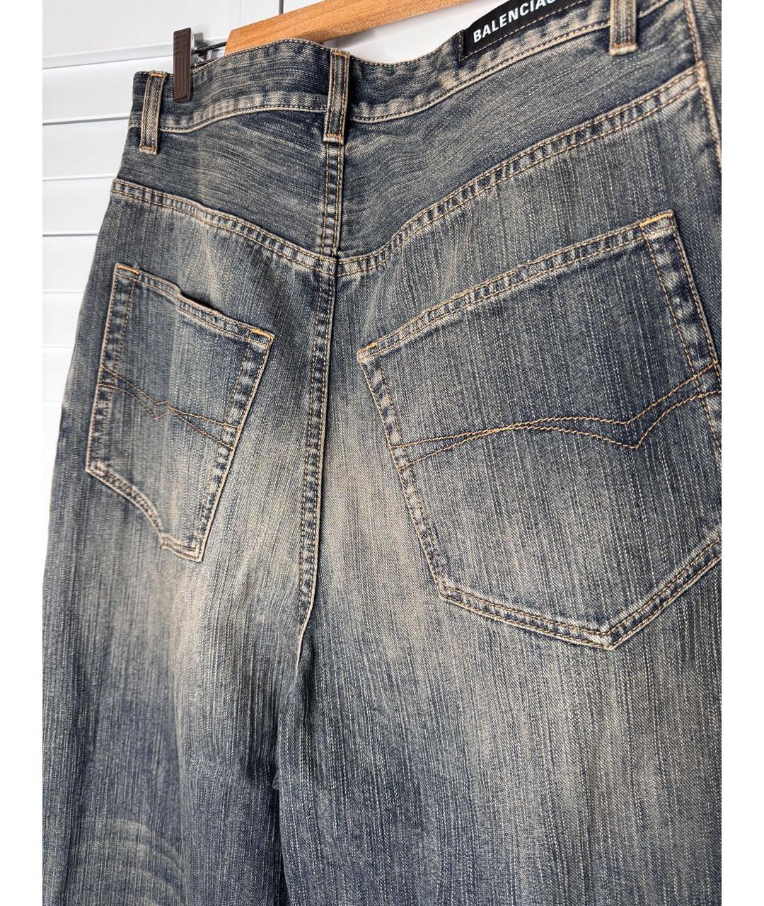 BALENCIAGA Антрацитовые хлопковые прямые джинсы, фото 2
