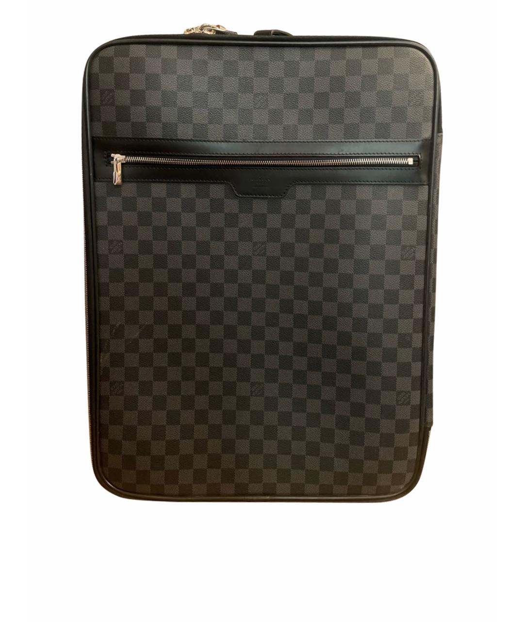 LOUIS VUITTON PRE-OWNED Антрацитовый чемодан из искусственной кожи, фото 1
