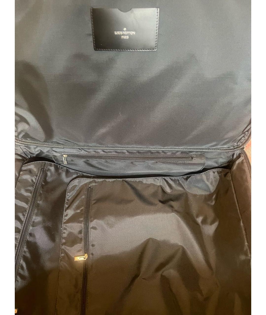 LOUIS VUITTON PRE-OWNED Антрацитовый чемодан из искусственной кожи, фото 4