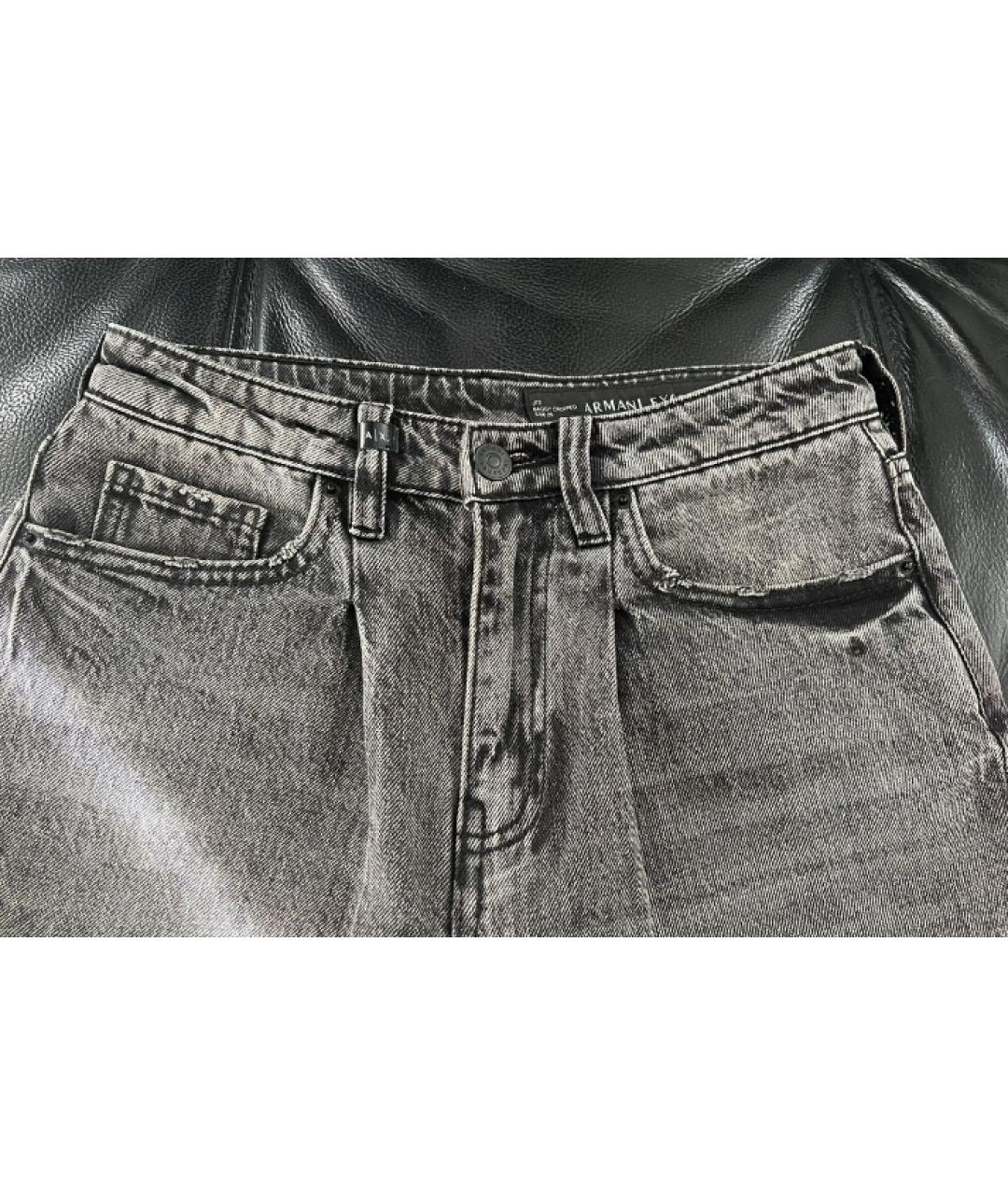 ARMANI EXCHANGE Черные хлопковые прямые джинсы, фото 3