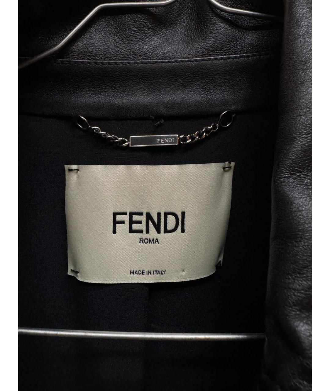 FENDI Черная кожаная куртка, фото 4