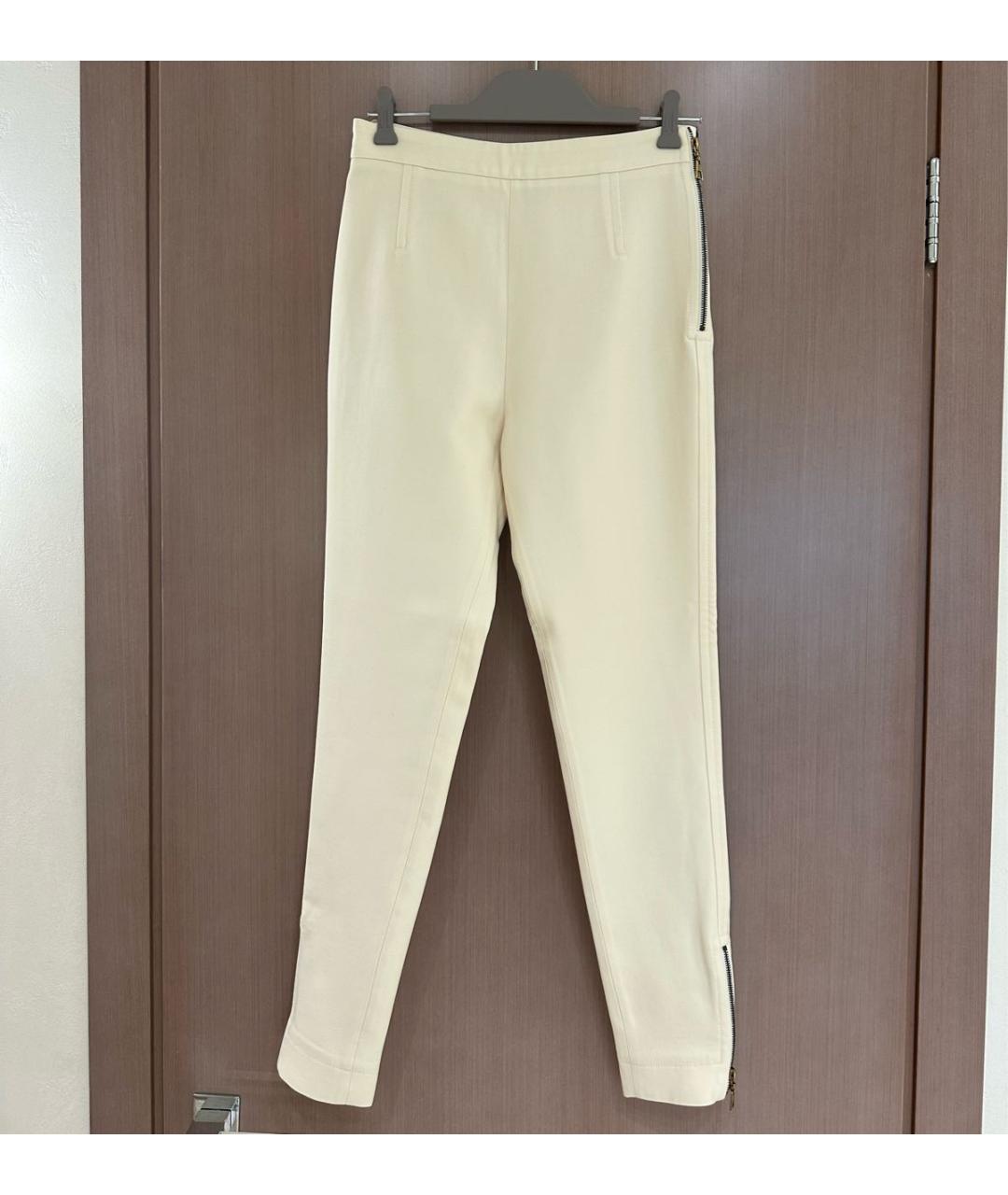 LOUIS VUITTON PRE-OWNED Бежевые брюки узкие, фото 5