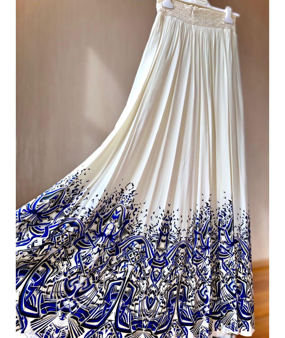 ZUHAIR MURAD Белая полиэстеровая юбка макси, фото 2