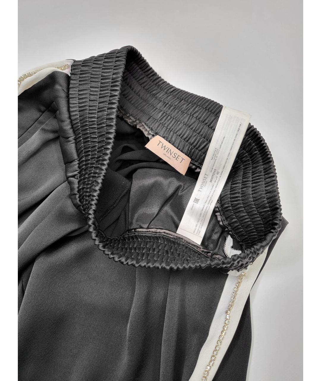 TWIN-SET Черный полиэстеровый костюм с брюками, фото 8