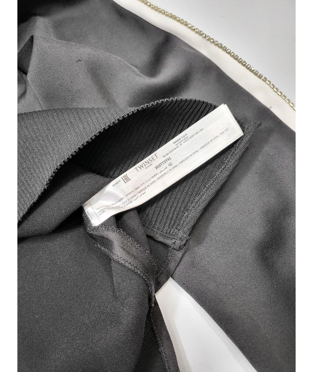 TWIN-SET Черный полиэстеровый костюм с брюками, фото 9