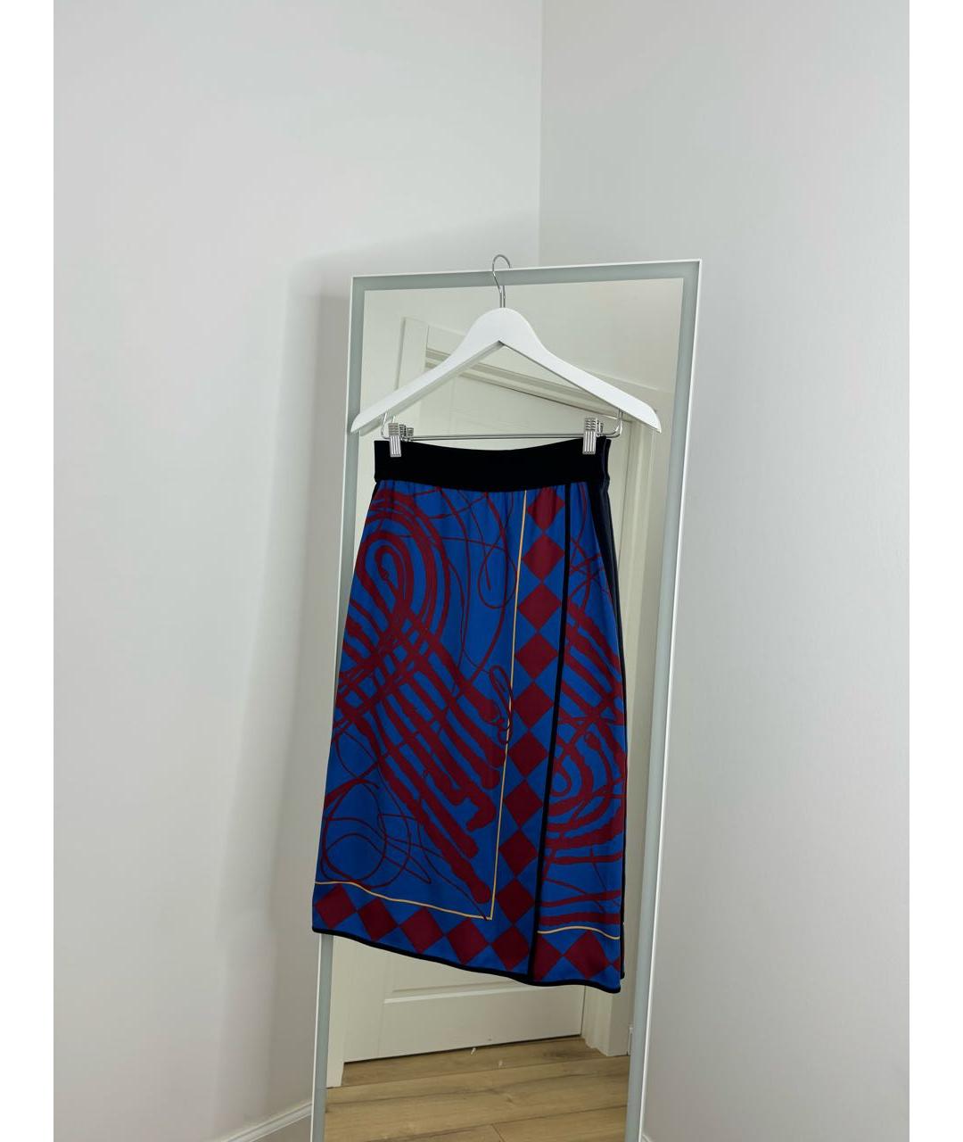 HERMES PRE-OWNED Синий шелковый костюм с юбками, фото 2