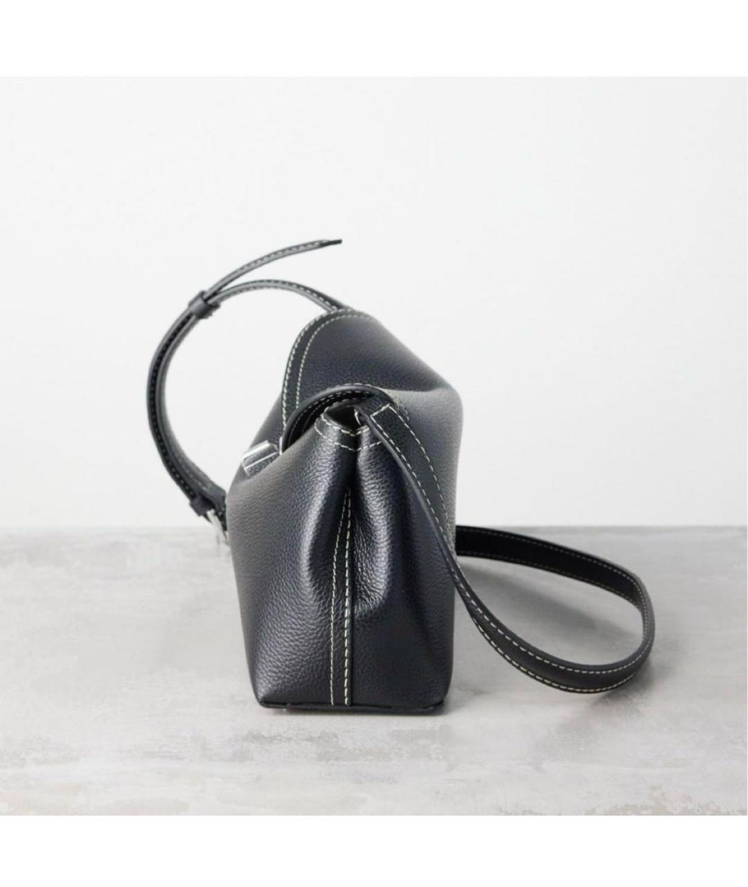 TOTEME Черная кожаная сумка через плечо, фото 3