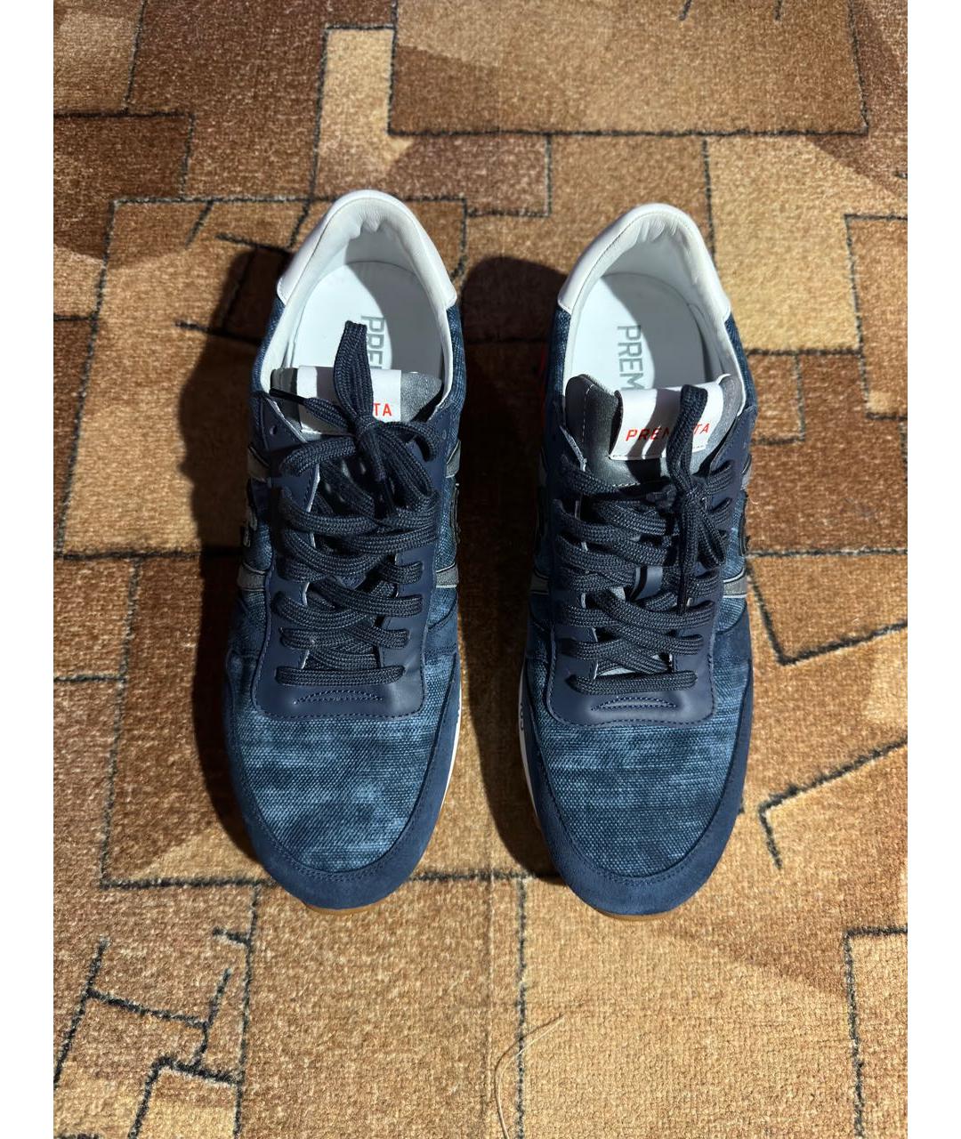 PREMIATA Темно-синие замшевые низкие кроссовки / кеды, фото 2