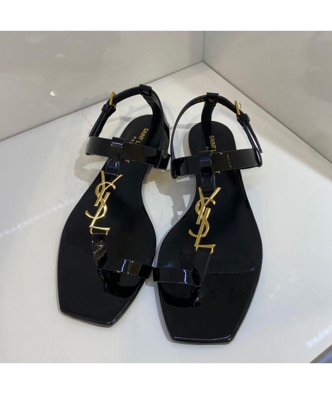 SAINT LAURENT Черные сандалии, фото 2
