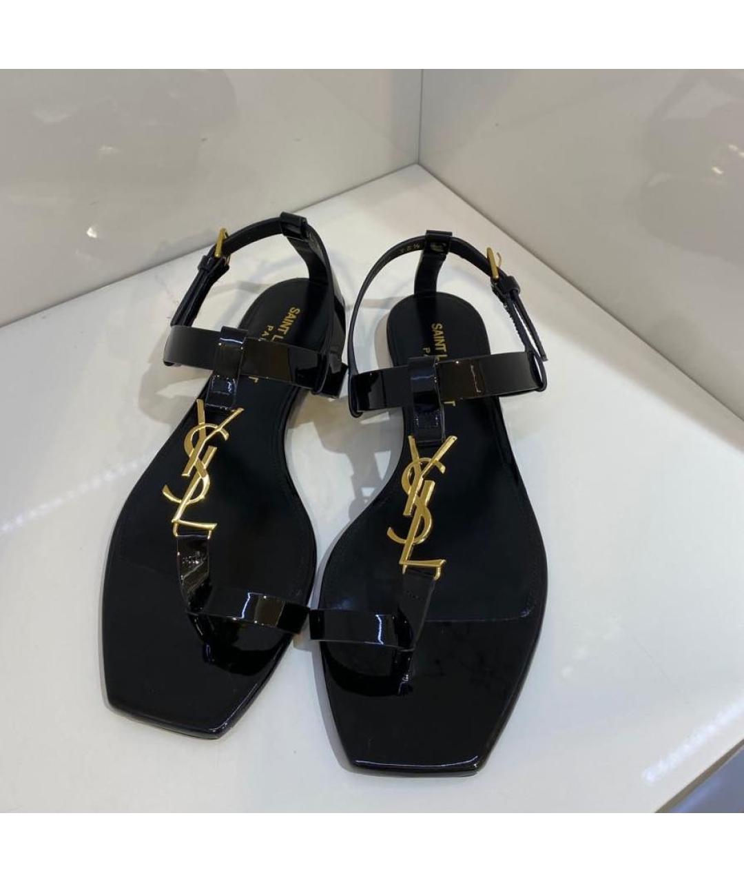 SAINT LAURENT Черные сандалии, фото 3