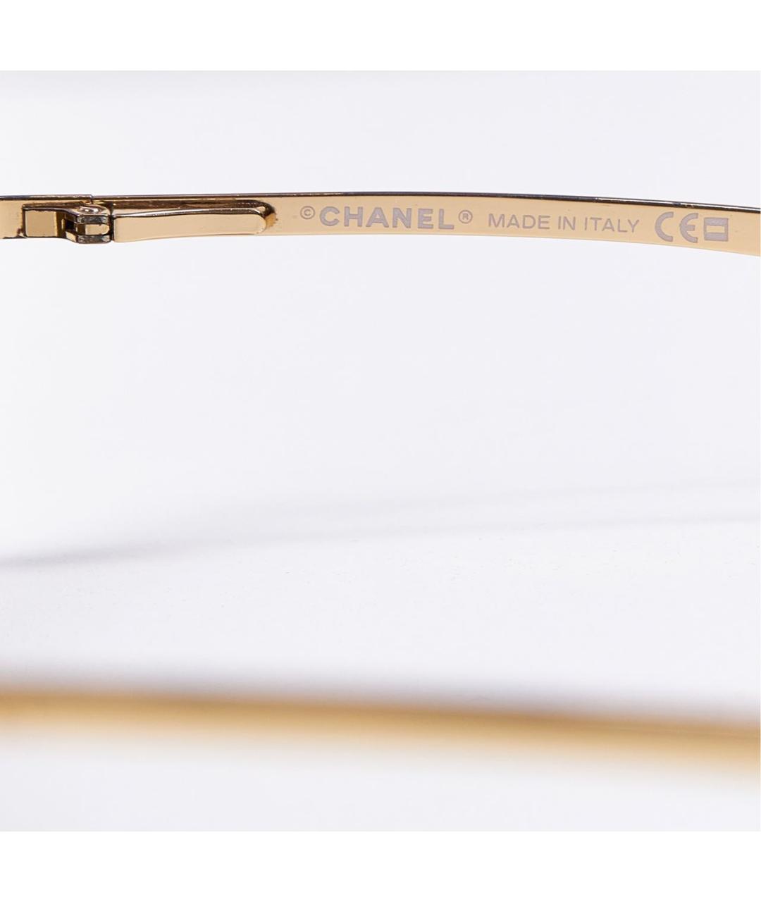 CHANEL PRE-OWNED Коричневые металлические солнцезащитные очки, фото 8