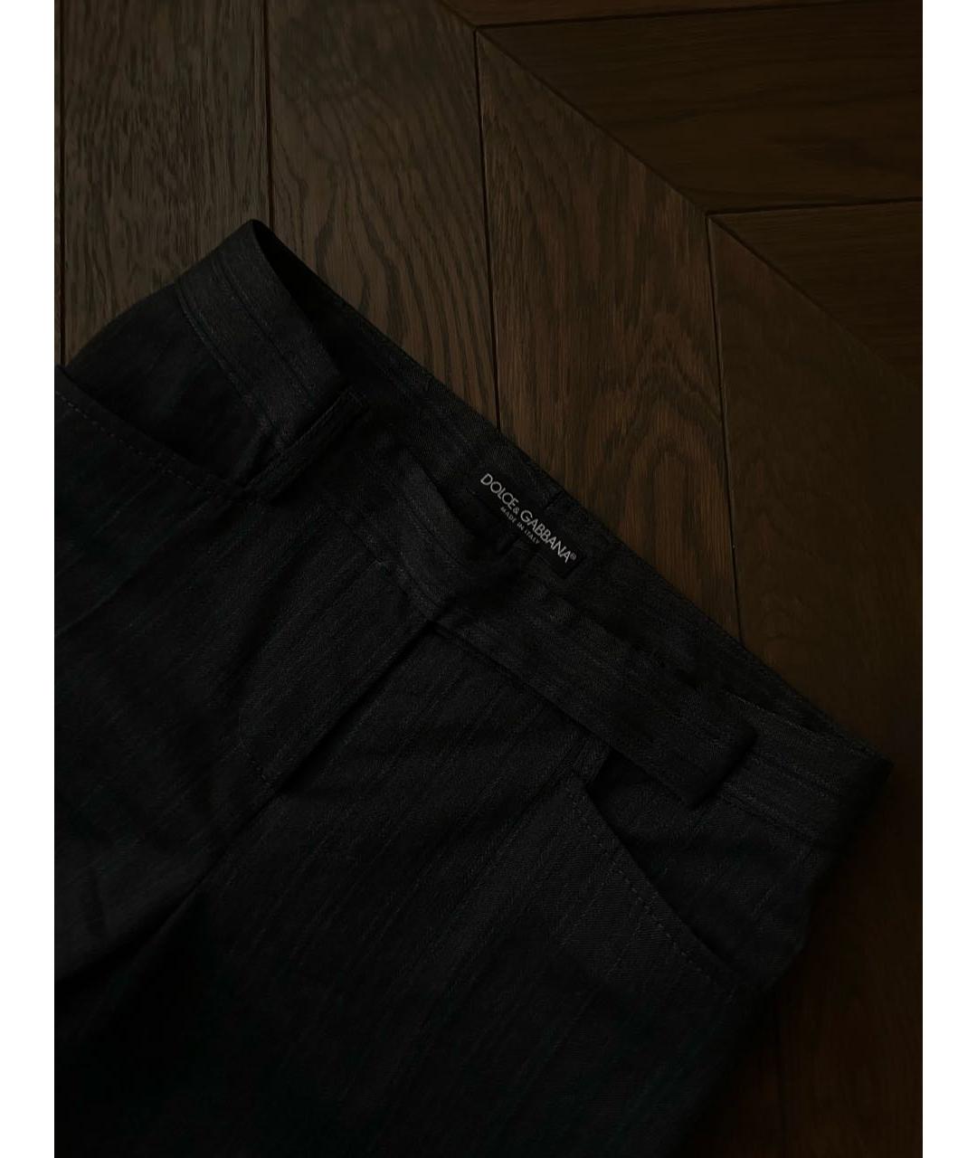DOLCE&GABBANA Серые кашемировые прямые брюки, фото 2