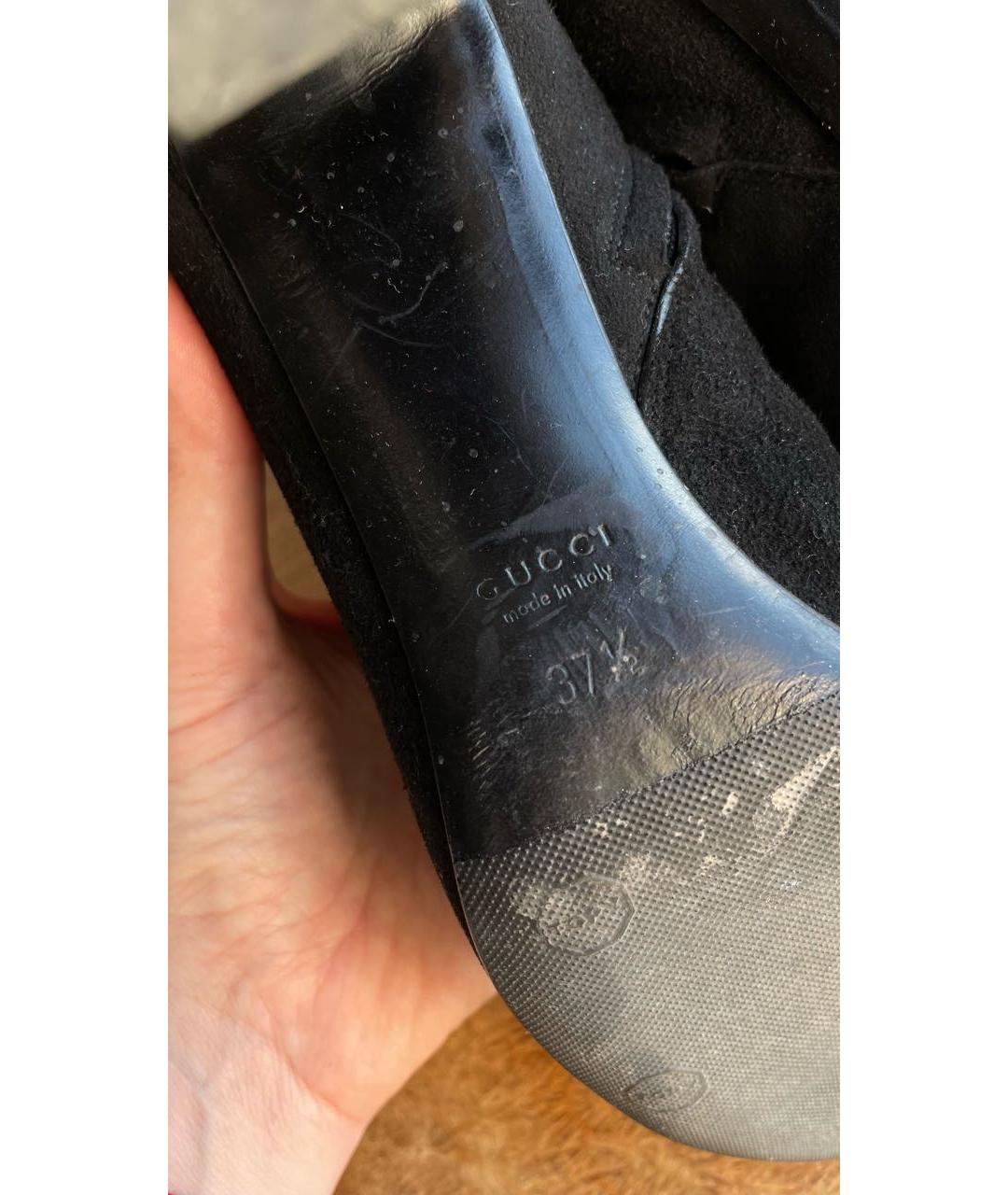 GUCCI Черные замшевые ботильоны, фото 4