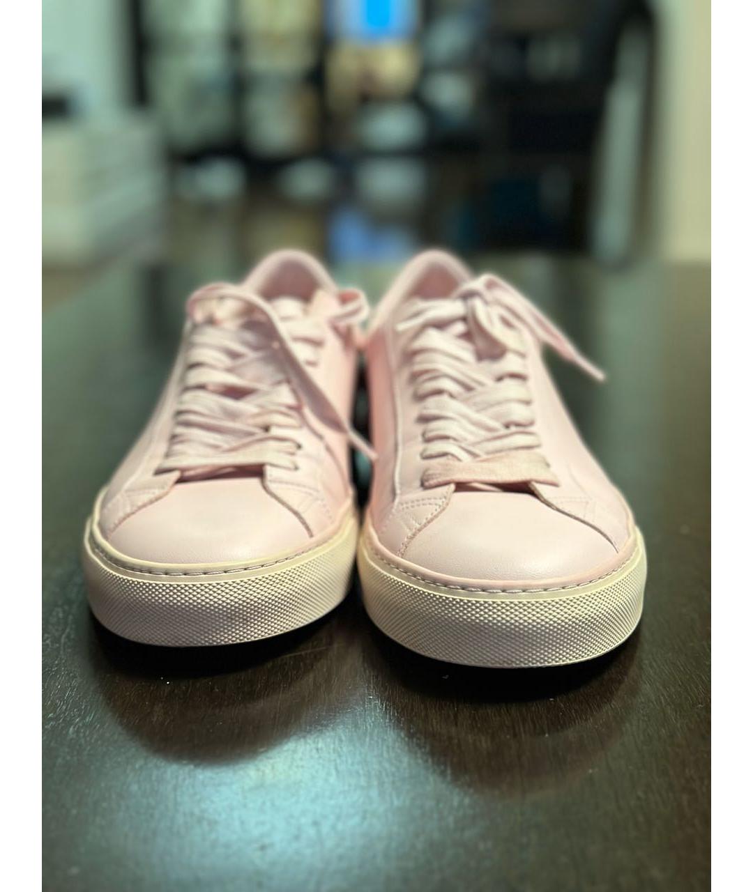 GIVENCHY Розовые кожаные низкие кроссовки / кеды, фото 2