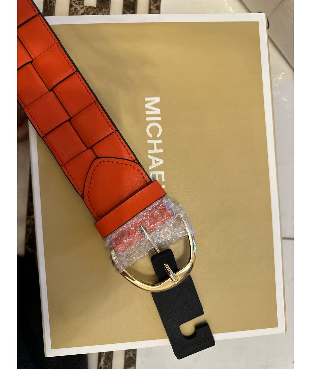 MICHAEL KORS COLLECTION Оранжевый кожаный ремень, фото 2