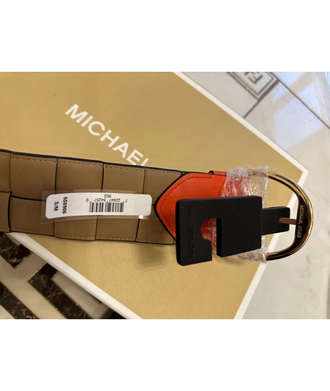 MICHAEL KORS COLLECTION Оранжевый кожаный ремень, фото 3