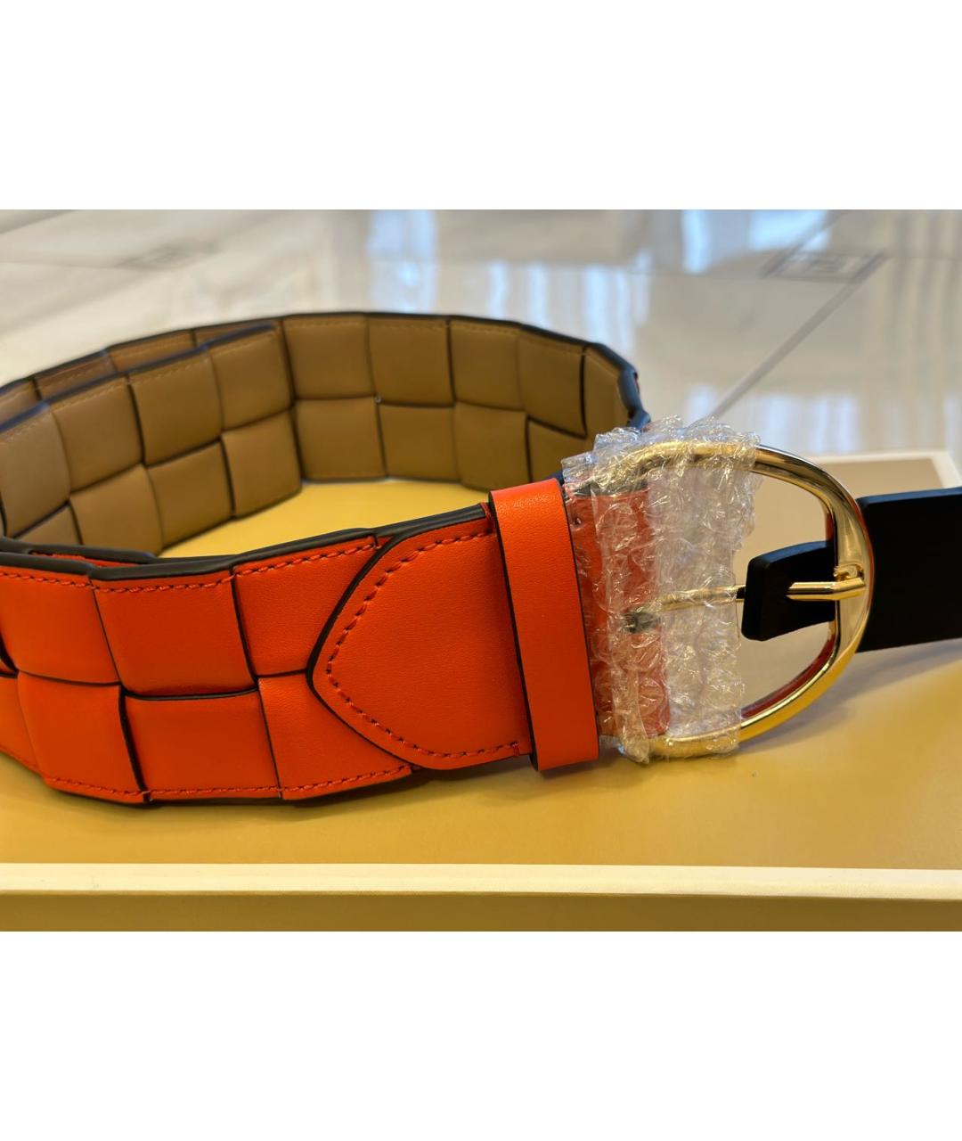 MICHAEL KORS COLLECTION Оранжевый кожаный ремень, фото 5