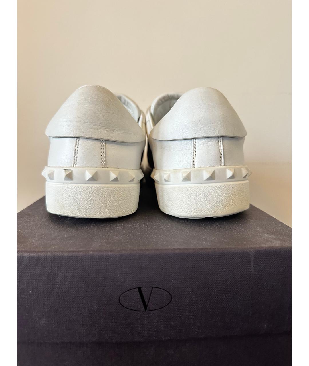 VALENTINO Белые кожаные низкие кроссовки / кеды, фото 5