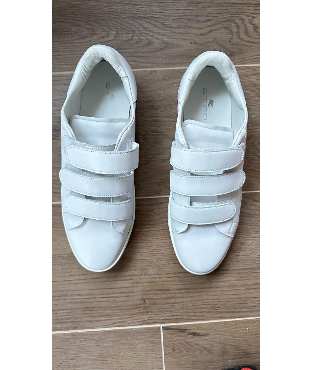 ETRO Белые кожаные низкие кроссовки / кеды, фото 2