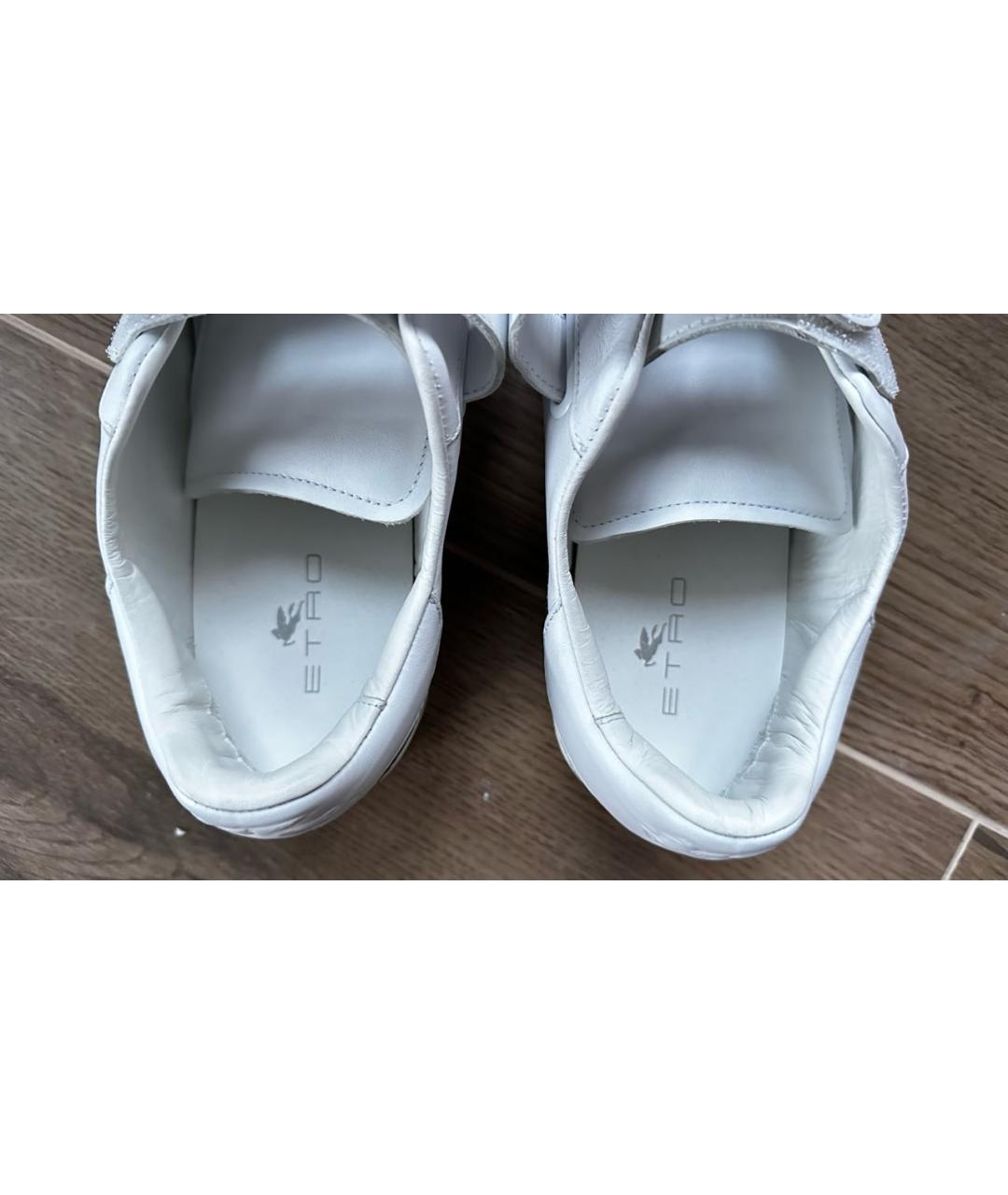 ETRO Белые кожаные низкие кроссовки / кеды, фото 3