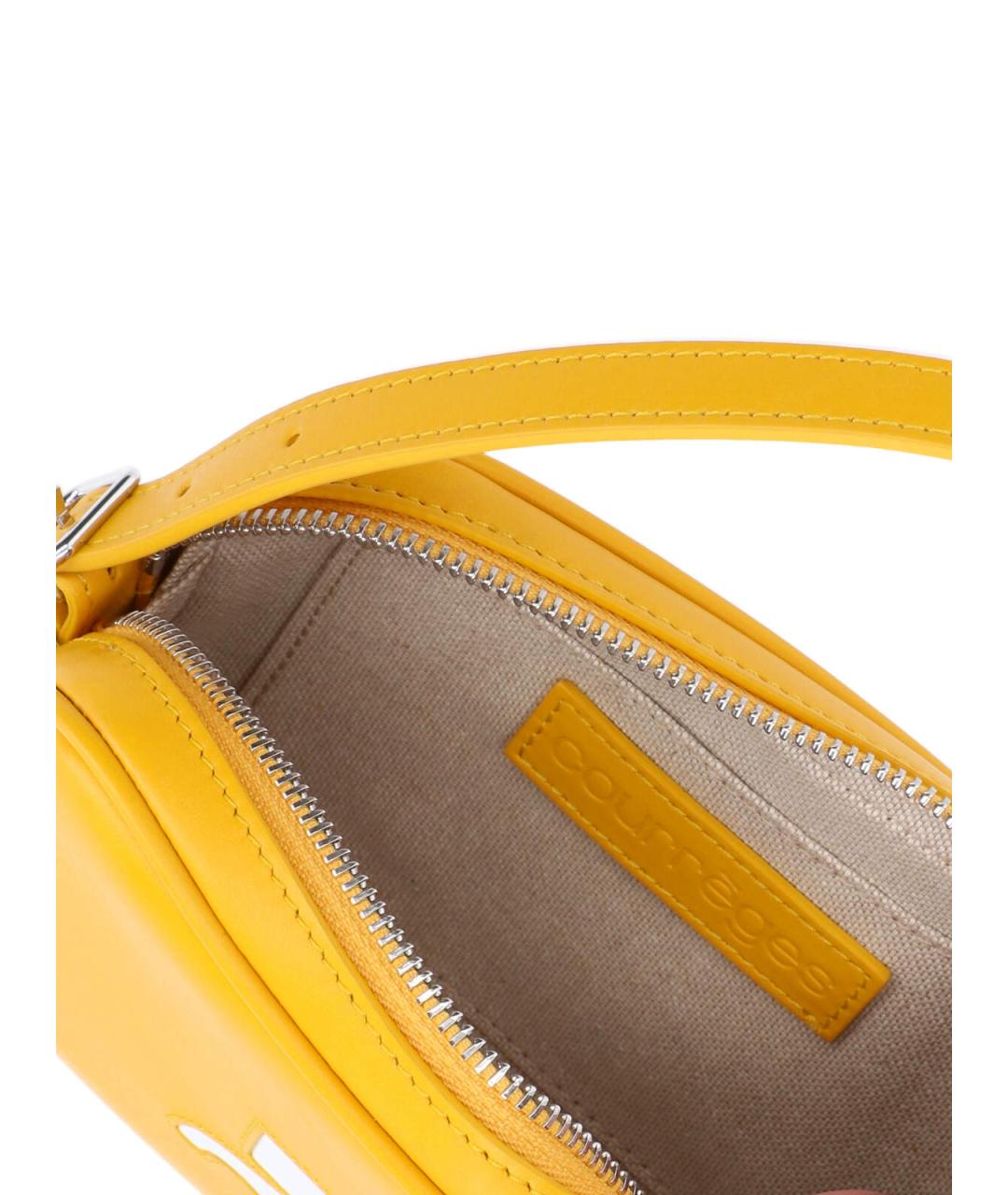 COURREGES Желтая сумка с короткими ручками, фото 4