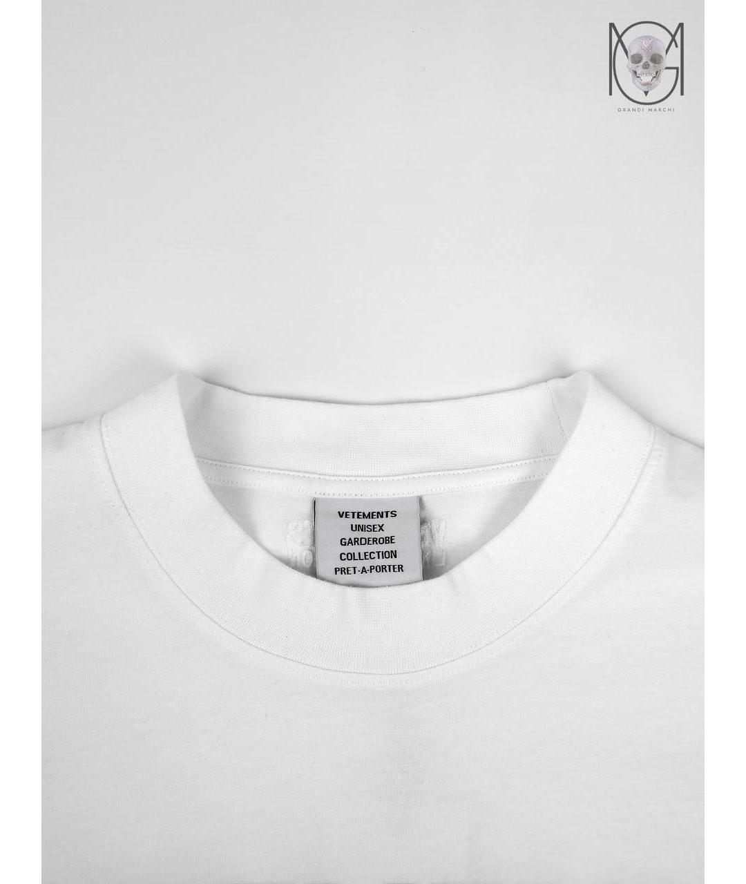 VETEMENTS Белая хлопковая футболка, фото 6