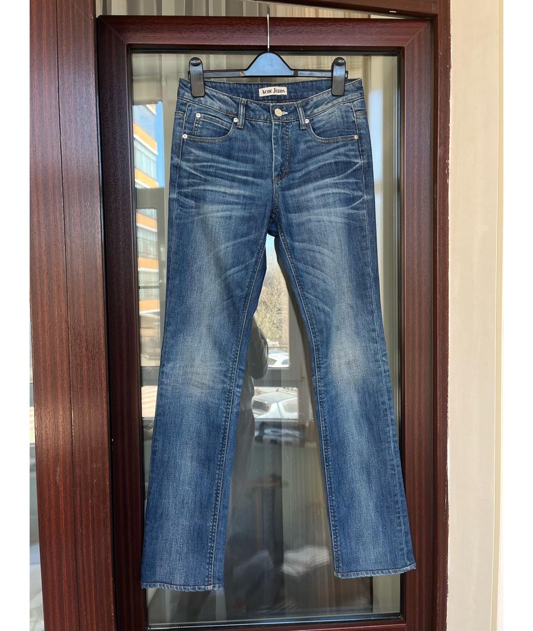 ACNE STUDIOS Синие хлопко-эластановые прямые джинсы, фото 9