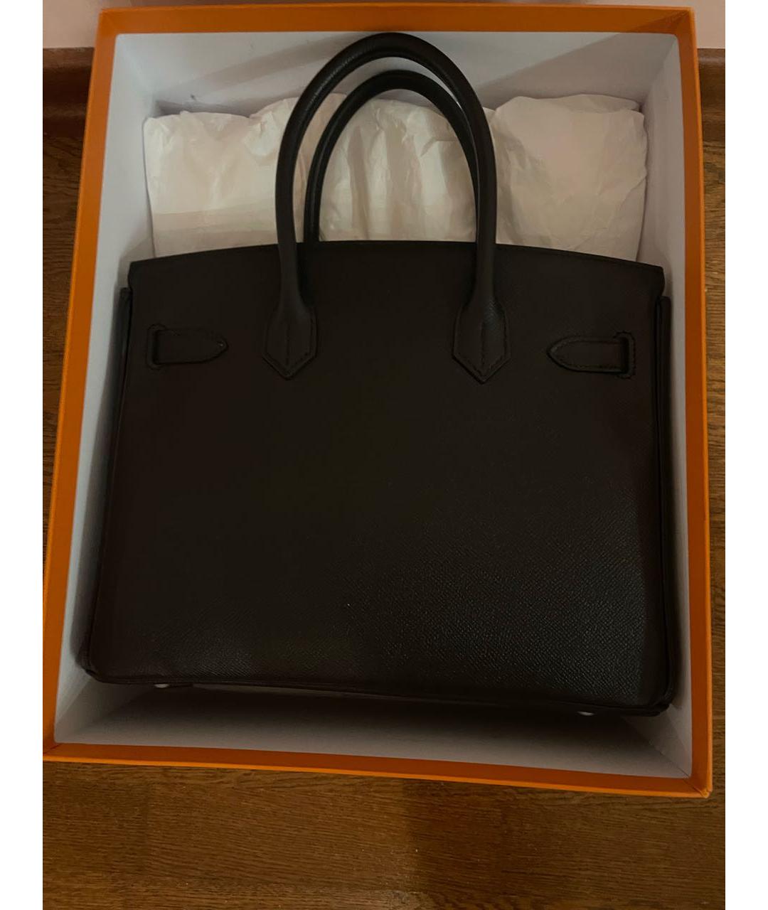 HERMES PRE-OWNED Черная кожаная сумка с короткими ручками, фото 2