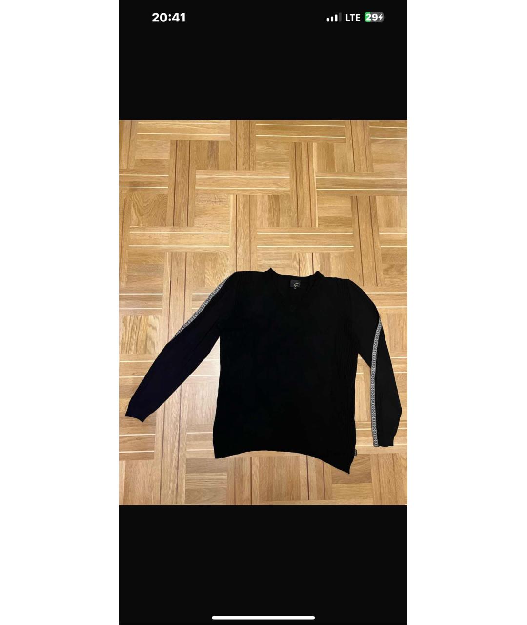 JUST CAVALLI Черный шелковый джемпер / свитер, фото 6